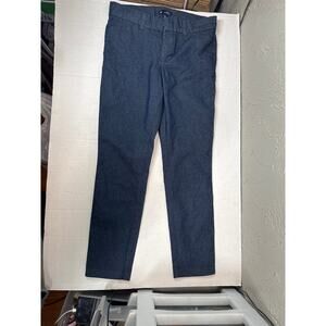 Gap Slim City Denim‎ Chambray Trouser Cropped Pants Blue Career Size 2R